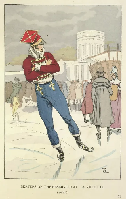 Framed Print : Skating at La Villete, 1898. Creator: Unknown Framed Print : Skating at La Villete, 1898. Creator: Unknown