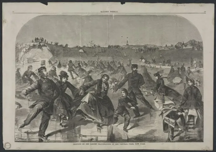 Framed Print : Skating on the Ladies Skating Pond in Central Park, New York, 1860. Creator: Winslow Homer Framed Print : Skating on the Ladies Skating Pond in Central Park, New York, 1860. Creator: Winslow Homer