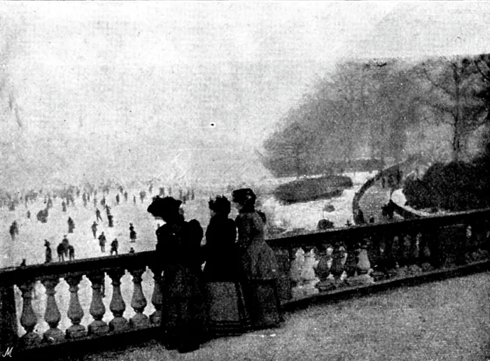 Framed Print : Skating in London: The Serpentine, 1895. Creator: Russell & Sons Framed Print : Skating in London: The Serpentine, 1895. Creator: Russell & Sons