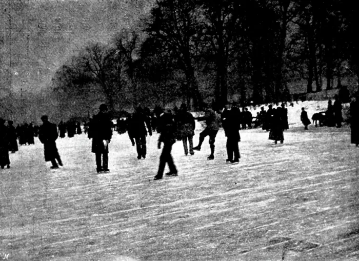 Framed Print : Skating in London: The Serpentine, 1895. Creator: Russell & Sons Framed Print : Skating in London: The Serpentine, 1895. Creator: Russell & Sons