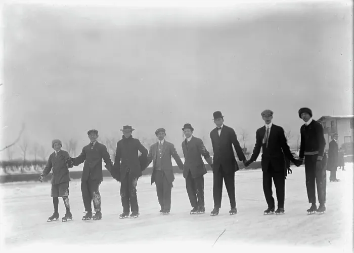 Framed Print : Skating Party, 1912. Creator: Harris & Ewing. Skating Party, 1912. Creator: Harris & Ewing Framed Print : Skating Party, 1912. Creator: Harris & Ewing. Skating Party, 1912. Creator: Harris & Ewing