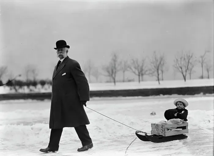 Framed Print : Skating Party - Unidentified Man Pulling Child On Sled, 1912. Creator: Harris & Ewing. Skating Party - Unidentified Man Pulling Child On Sled, 1912. Creator: Harris & Ewing Framed Print : Skating Party - Unidentified Man Pulling Child On Sled, 1912. Creator: Harris & Ewing. Skating Party - Unidentified Man Pulling Child On Sled, 1912. Creator: Harris & Ewing