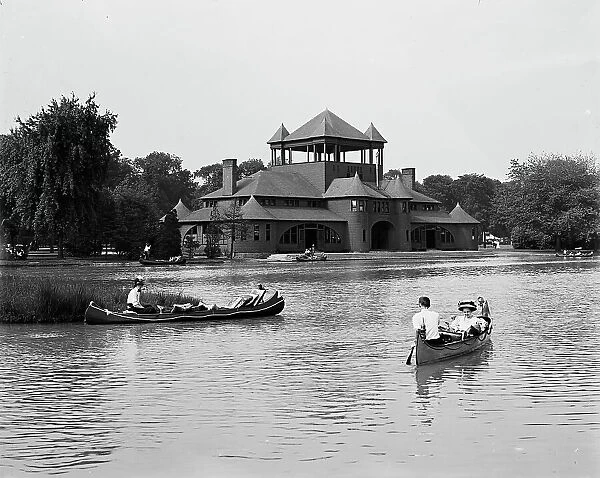 Skating pavilion and canal, Belle Isle [Park], Detroit, Mich. c.between 1900 and 1910. Creator: Unknown
