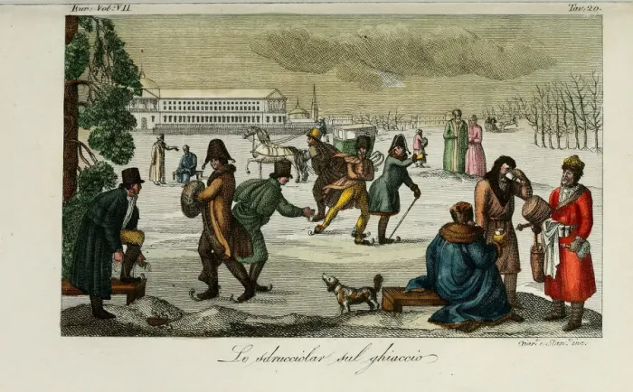 Framed Print : Skating rink. Illustration from Il costume antico e moderno o storia del governo? by Giulio Ferrario, 1831. Artist: Giarre, Luigi (1772-1844) Framed Print : Skating rink. Illustration from Il costume antico e moderno o storia del governo? by Giulio Ferrario, 1831. Artist: Giarre, Luigi (1772-1844)