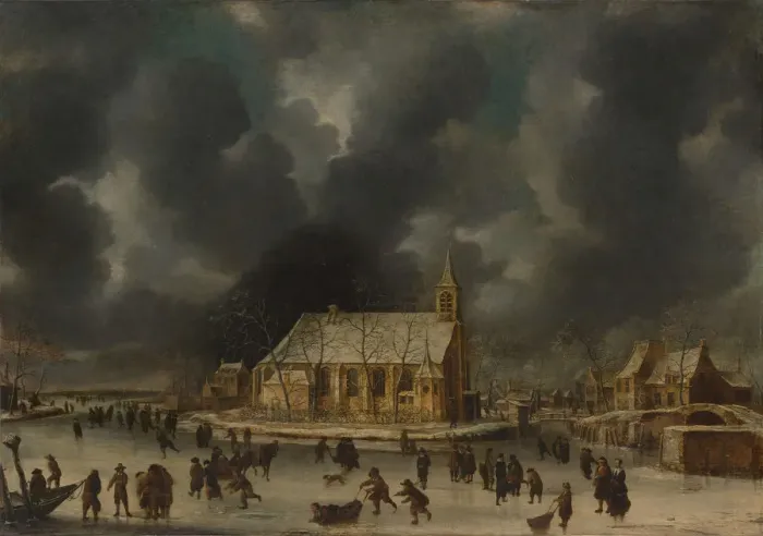 Framed Print : Skating at Sloten, near Amsterdam. Creator: Jan Abrahamsz Beerstraten Framed Print : Skating at Sloten, near Amsterdam. Creator: Jan Abrahamsz Beerstraten