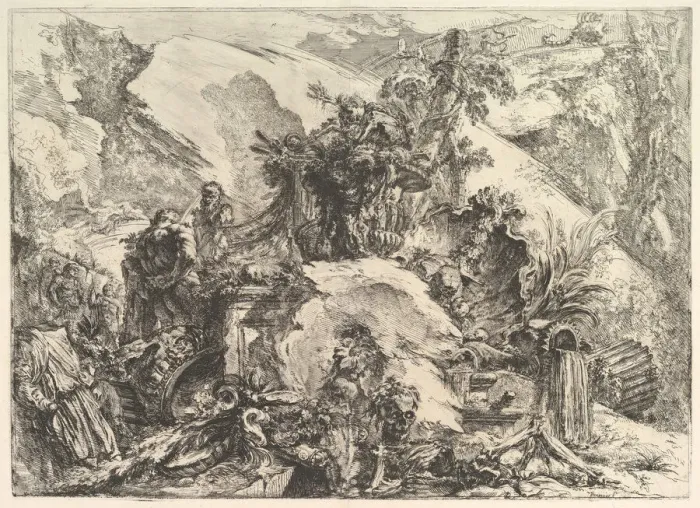 Framed Print : The Skeletons, from Grotteschi (Grotesques), ca. 1748. Creator Framed Print : The Skeletons, from Grotteschi (Grotesques), ca. 1748. Creator