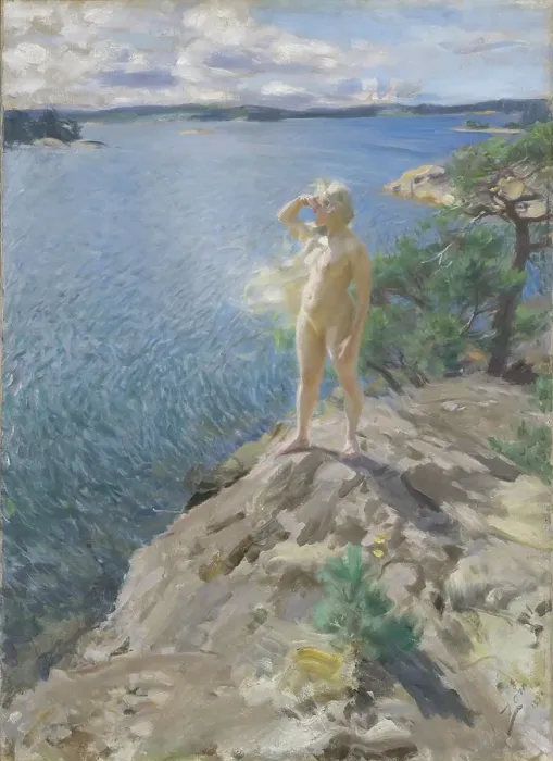 Framed Print : In the Skerries, 1894. Creator: Anders Leonard Zorn Framed Print : In the Skerries, 1894. Creator: Anders Leonard Zorn