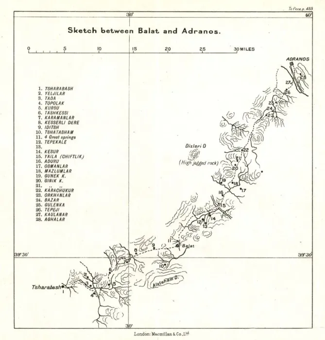 Framed Print : Sketch between Balat and Adranos, c1915. Creator: Stanfords Geographical Establishment Framed Print : Sketch between Balat and Adranos, c1915. Creator: Stanfords Geographical Establishment