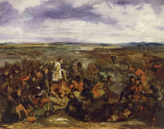 Framed Print : Sketch for the Battle of Poitiers, 1829-1830. Creator: Eugene Delacroix Framed Print : Sketch for the Battle of Poitiers, 1829-1830. Creator: Eugene Delacroix