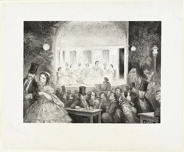 Sketch of a Café-Concert on the Rue Madame, 1857. Creator: Antoine Gustave Droz