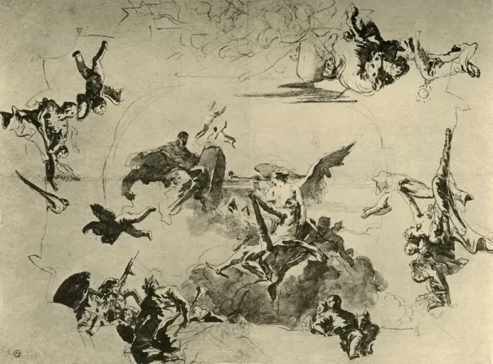 Framed Print : Sketch for a Ceiling Painting, mid 18th century, (1928). Artist: Giovanni Battista Tiepolo Framed Print : Sketch for a Ceiling Painting, mid 18th century, (1928). Artist: Giovanni Battista Tiepolo