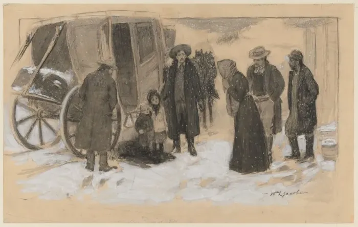 Framed Print : Sketch for Christmas on the River. Creator: William Leroy Jacobs (American, 1869-1917) Framed Print : Sketch for Christmas on the River. Creator: William Leroy Jacobs (American, 1869-1917)