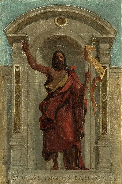 Sketch for the Church of Notre-Dame-de-Bonne-Nouvelle: Saint John the Baptist, c1840. Creator: Auguste Hesse