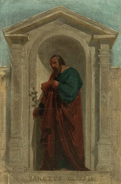 Framed Print : Sketch for the Church of Notre-Dame-de-Bonne-Nouvelle: Saint Joseph, c1840. Creator: Auguste Hesse Framed Print : Sketch for the Church of Notre-Dame-de-Bonne-Nouvelle: Saint Joseph, c1840. Creator: Auguste Hesse