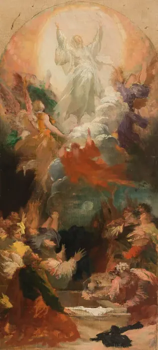 Framed Print : Sketch for the church of Notre-Dame-de-la-Croix : the Assumption, 1882. Creator: Xavier-Alphonse Monchablon Framed Print : Sketch for the church of Notre-Dame-de-la-Croix : the Assumption, 1882. Creator: Xavier-Alphonse Monchablon