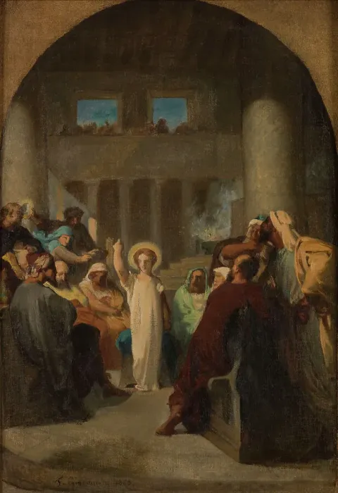 Framed Print : Sketch for the church of Saint-Etienne-du-Mont: Jesus among the doctors, 1865. Creator: Felix Giacomotti Framed Print : Sketch for the church of Saint-Etienne-du-Mont: Jesus among the doctors, 1865. Creator: Felix Giacomotti