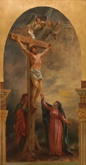 Framed Print : Sketch for the church of Saint-Eustache: Christ on the cross, c.1854. Creator: Léon Riesener Framed Print : Sketch for the church of Saint-Eustache: Christ on the cross, c.1854. Creator: Léon Riesener
