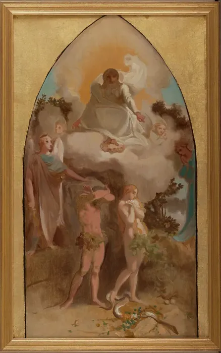 Framed Print : Sketch for the church of Saint-Séverin: Adam and Eve banished from paradise, 1865. Creator: Victor-Louis Mottez Framed Print : Sketch for the church of Saint-Séverin: Adam and Eve banished from paradise, 1865. Creator: Victor-Louis Mottez