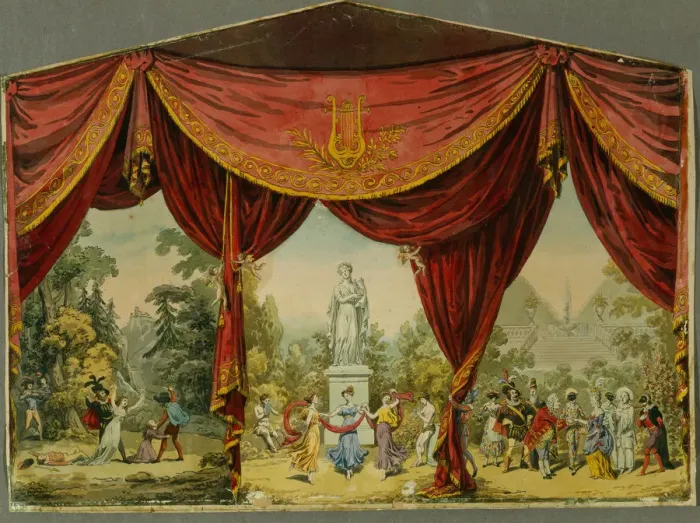 Framed Print : Sketch for the curtain for the Imperial Theatre in Saint Petersburg, 1830s. Artist: Roller, Andreas Leonhard (1805-1891) Framed Print : Sketch for the curtain for the Imperial Theatre in Saint Petersburg, 1830s. Artist: Roller, Andreas Leonhard (1805-1891)