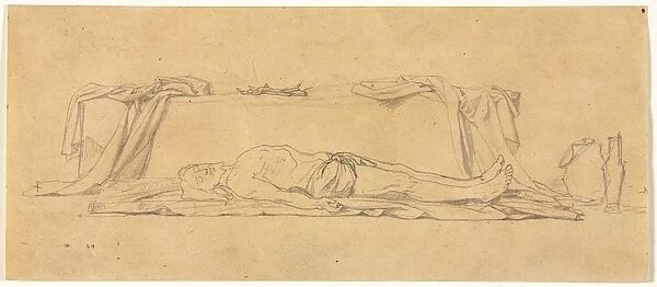 Sketch of the Dead Christ Lying by the Sepulchre, 1800s. Creator: Jules Eugene Lenepveu