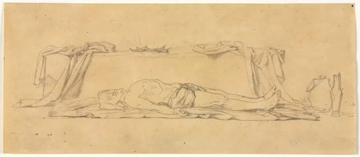 Framed Print : Sketch of the Dead Christ Lying by the Sepulchre, 1800s. Creator: Jules Eugene Lenepveu Framed Print : Sketch of the Dead Christ Lying by the Sepulchre, 1800s. Creator: Jules Eugene Lenepveu