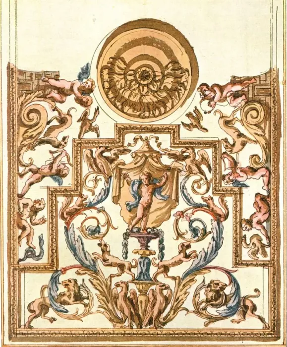 Framed Print : Sketch for decorative painting, France, (1928). Creator: Unknown Framed Print : Sketch for decorative painting, France, (1928). Creator: Unknown