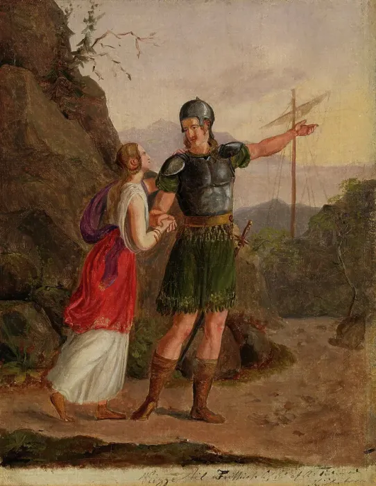 Framed Print : Sketch for The Departure of Fridtjof, 1836. Creator: Adolph Tidemand Framed Print : Sketch for The Departure of Fridtjof, 1836. Creator: Adolph Tidemand