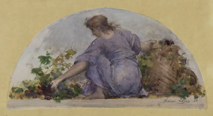 Framed Print : Sketch for the dining room of the Hotel de Ville, Harvest, c1893. Creator: Francois Lafon Framed Print : Sketch for the dining room of the Hotel de Ville, Harvest, c1893. Creator: Francois Lafon