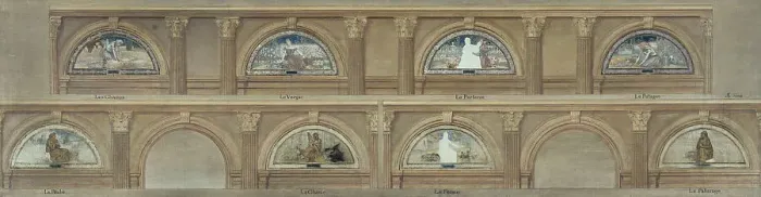 Framed Print : Sketch for the dining room in the Hôtel de Ville, Paris : c.1891. Creator: Eugene Martial Simas Framed Print : Sketch for the dining room in the Hôtel de Ville, Paris : c.1891. Creator: Eugene Martial Simas