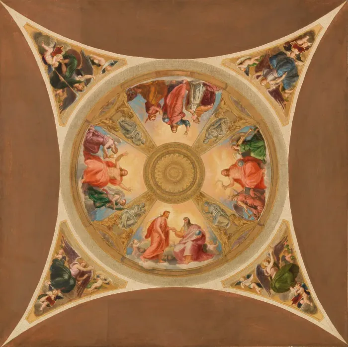 Framed Print : Sketch for the dome the church of Saint-Roch in Paris, c.1859. Creator: Adolphe Roger Framed Print : Sketch for the dome the church of Saint-Roch in Paris, c.1859. Creator: Adolphe Roger