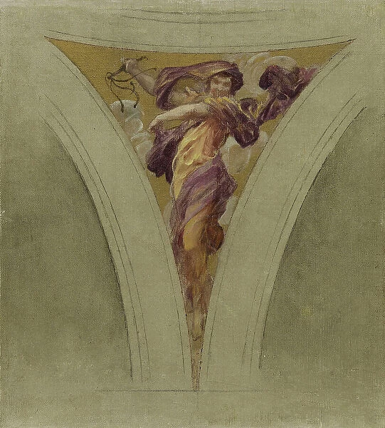 Sketch for the dome above the escalier des fêtes in the Hôtel de Ville...between 1888 and 1899. Creator: Francois Schommer