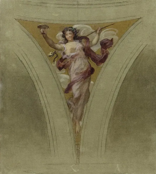 Framed Print : Sketch for the dome above the escalier des fêtes in the Hôtel de Ville...between 1888 and 1899. Creator: Francois Schommer Framed Print : Sketch for the dome above the escalier des fêtes in the Hôtel de Ville...between 1888 and 1899. Creator: Francois Schommer