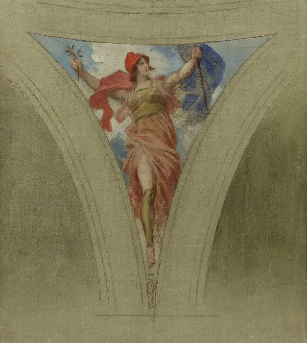 Framed Print : Sketch for the dome above the escalier des fêtes in the Hôtel de Ville...between 1888 and 1899. Creator: Francois Schommer Framed Print : Sketch for the dome above the escalier des fêtes in the Hôtel de Ville...between 1888 and 1899. Creator: Francois Schommer