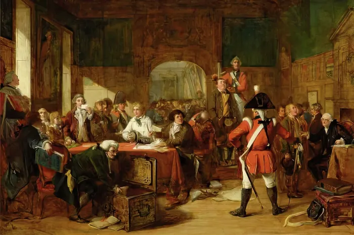 Framed Print : Sketch for 'Drawing For The Militia', 1849. Creator: John Phillip Framed Print : Sketch for 'Drawing For The Militia', 1849. Creator: John Phillip