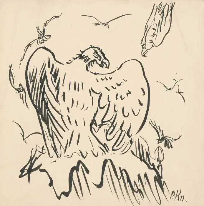 Framed Print : Sketch of eagles, 1940-1944. Creator: Arnold Peter Weisz-Kubincan Framed Print : Sketch of eagles, 1940-1944. Creator: Arnold Peter Weisz-Kubincan