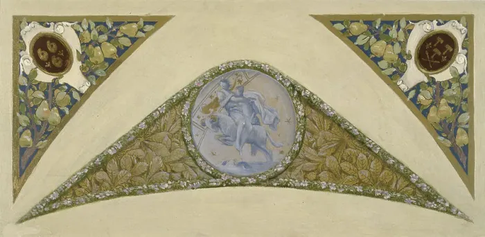 Framed Print : Sketch for the festival staircase at the Hotel de Ville in Paris: Aries, c1888-1898. Creator: Luc Olivier Merson Framed Print : Sketch for the festival staircase at the Hotel de Ville in Paris: Aries, c1888-1898. Creator: Luc Olivier Merson