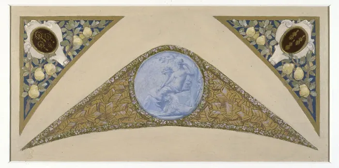 Framed Print : Sketch for the festival staircase at the Hotel de Ville in Paris: Virgo, between 1888 and 1898. Creator: Luc Olivier Merson Framed Print : Sketch for the festival staircase at the Hotel de Ville in Paris: Virgo, between 1888 and 1898. Creator: Luc Olivier Merson