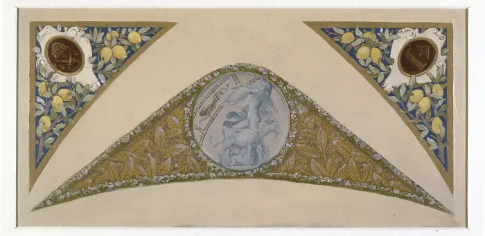 Framed Print : Sketch for the festive staircase of the Hotel de Ville in Paris: Capricorn, between 1888 and 1898. Creator: Luc Olivier Merson Framed Print : Sketch for the festive staircase of the Hotel de Ville in Paris: Capricorn, between 1888 and 1898. Creator: Luc Olivier Merson