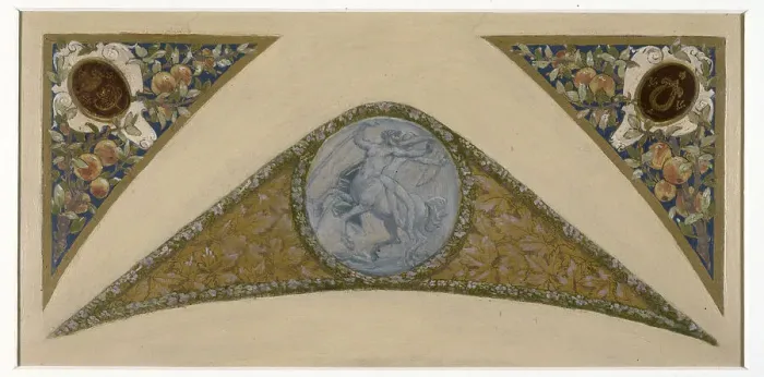 Framed Print : Sketch for the festive staircase of the Hotel de Ville in Paris: Sagittarius, between 1888 and 1898. Creator: Luc Olivier Merson