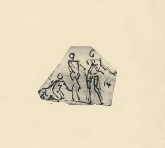 Framed Print : Sketch of Three Figures, c1480 (1945). Artist: Leonardo da Vinci Framed Print : Sketch of Three Figures, c1480 (1945). Artist: Leonardo da Vinci