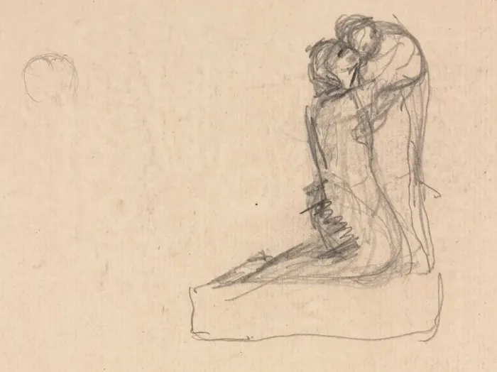 Framed Print : Sketch of Two Figures Embracing (verso). Creator: Theodule Ribot (French, 1823-1891) Framed Print : Sketch of Two Figures Embracing (verso). Creator: Theodule Ribot (French, 1823-1891)