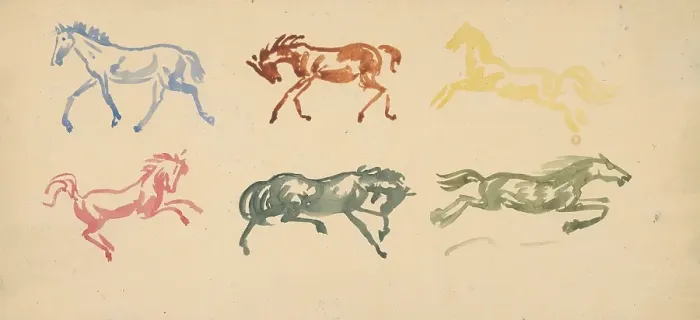 Framed Print : Sketch of galloping horses, 1940-1943. Creator: Arnold Peter Weisz-Kubincan Framed Print : Sketch of galloping horses, 1940-1943. Creator: Arnold Peter Weisz-Kubincan