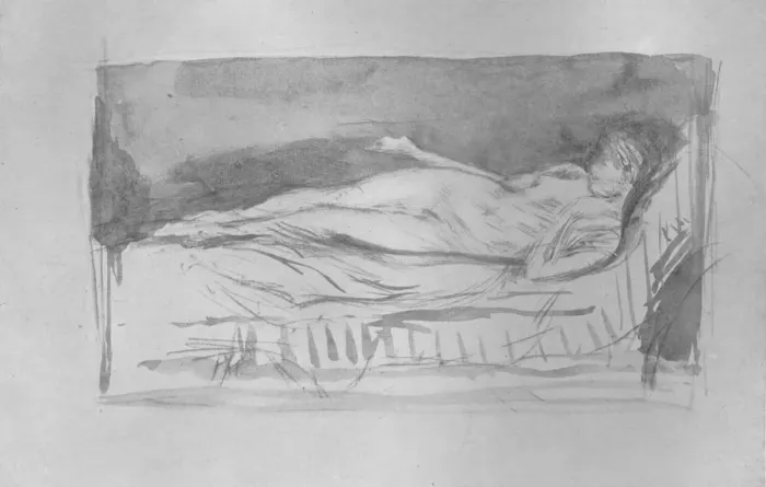 Framed Print : Sketch of a Girl, Nude, c1878, (1904). Artist: James Abbott McNeill Whistler Framed Print : Sketch of a Girl, Nude, c1878, (1904). Artist: James Abbott McNeill Whistler