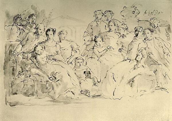 Sketch for a Group Portrait, mid 18th century, (1928). Artist: Giovanni Battista Tiepolo