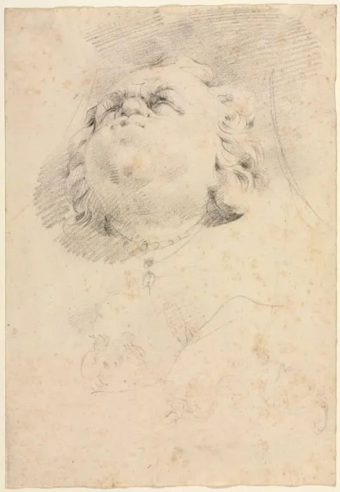 Framed Print : Sketch of a Heads after Giambolognas Neptune Fountain, c. 1654. Creator: Christophe Veyrier Framed Print : Sketch of a Heads after Giambolognas Neptune Fountain, c. 1654. Creator: Christophe Veyrier