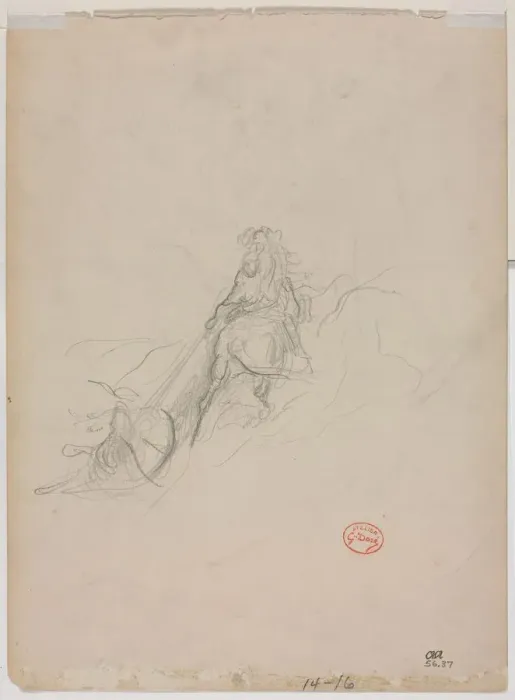 Framed Print : Sketch of Hunting Scene, c. 1868. Creator: Gustave Dore (French, 1832-1883) Framed Print : Sketch of Hunting Scene, c. 1868. Creator: Gustave Dore (French, 1832-1883)