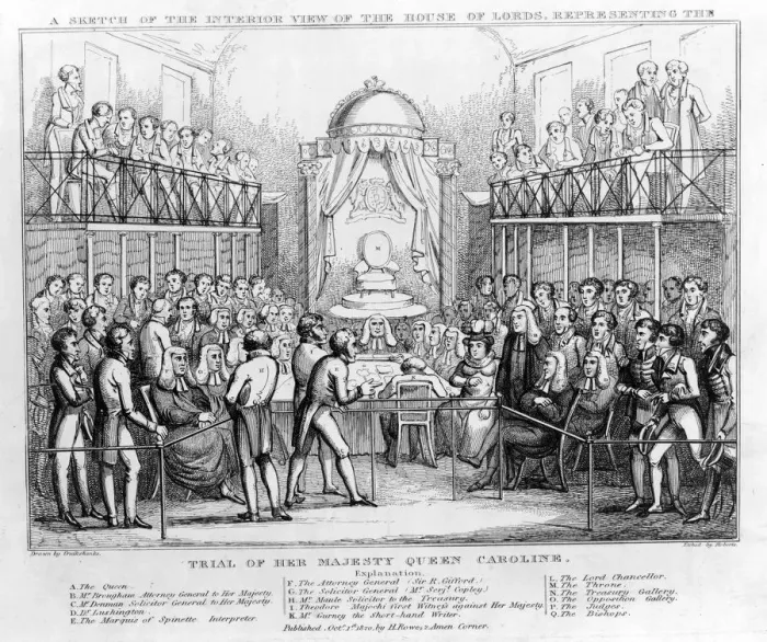 Framed Print : A Sketch of the Interior View of the House of Lords, representing the Trial of Her Framed Print : A Sketch of the Interior View of the House of Lords, representing the Trial of Her