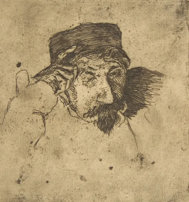 Framed Print : Sketch of Joseph Guichard, 1853. Creator: Felix Bracquemond Framed Print : Sketch of Joseph Guichard, 1853. Creator: Felix Bracquemond