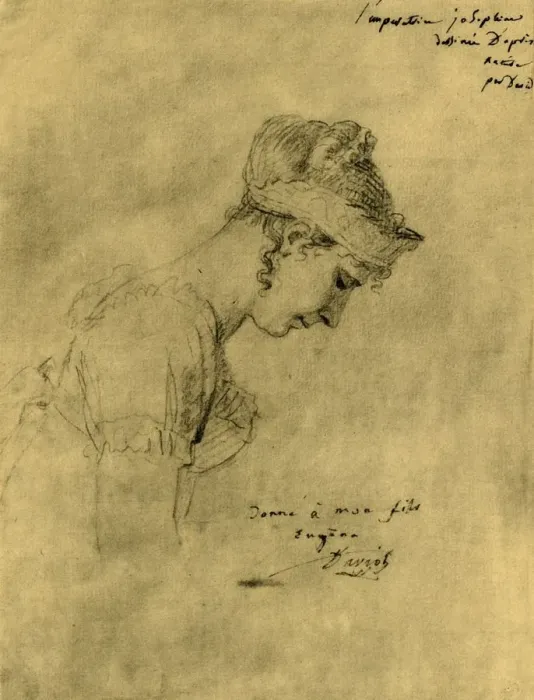 Framed Print : Sketch of Josephine at Napoleons coronation, 2 December 1804, (1921) Framed Print : Sketch of Josephine at Napoleons coronation, 2 December 1804, (1921)