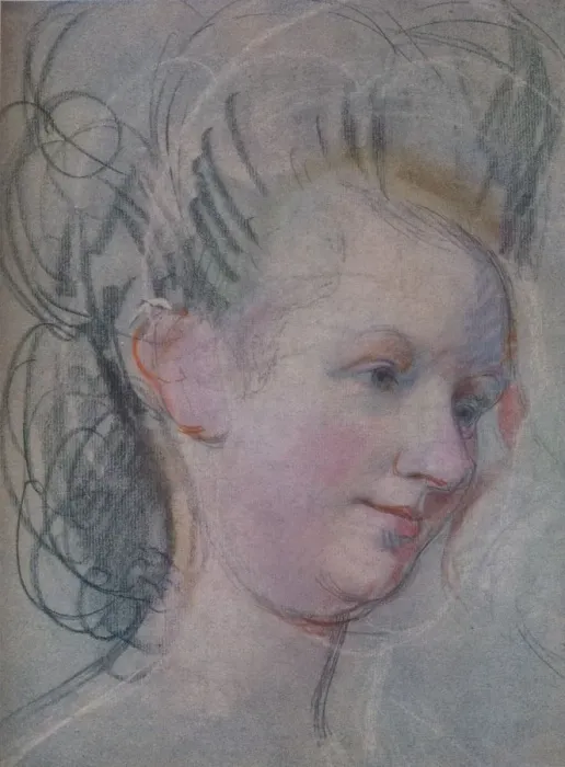 Framed Print : Sketch of a Ladys Head, c1791. Artist: John Russell Framed Print : Sketch of a Ladys Head, c1791. Artist: John Russell